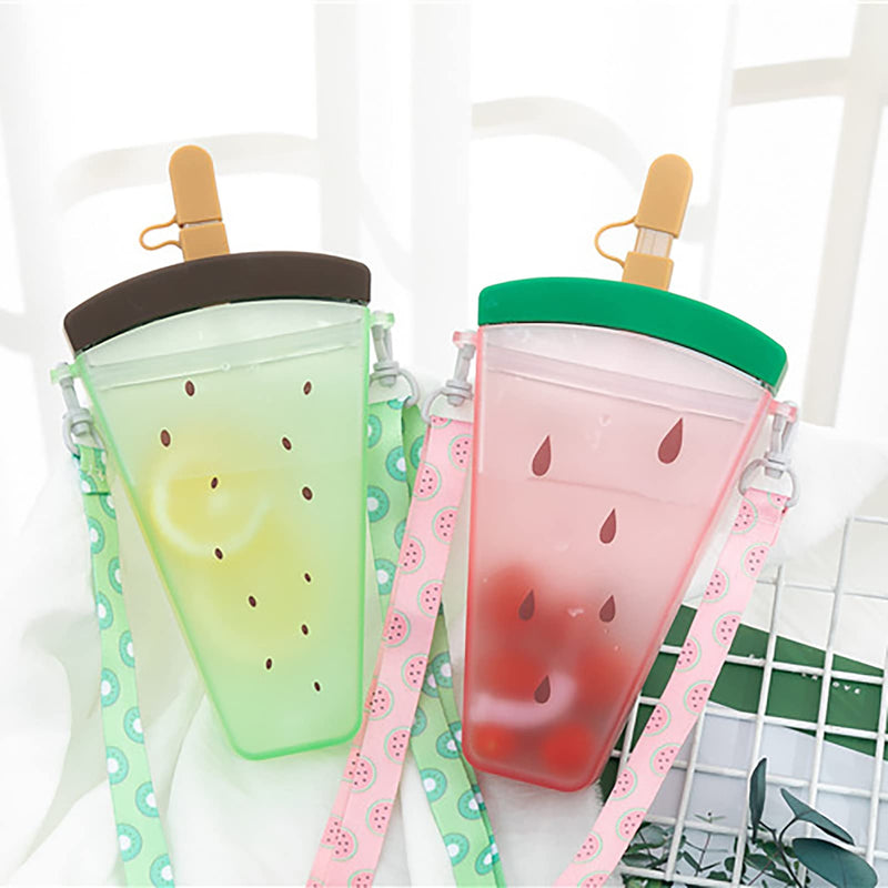 Cute Ice Cream Bottle With Straw 320ml