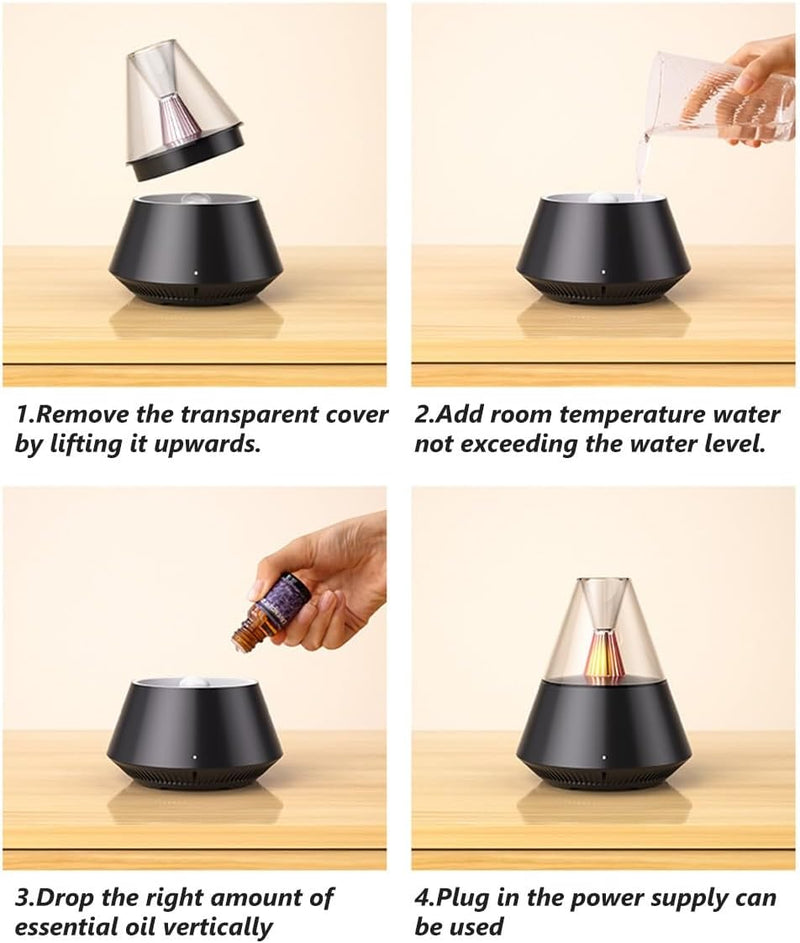 Mini Humidifier Aroma Diffuser 150ml And Night Light With Remote Control Bedroom Humidifier