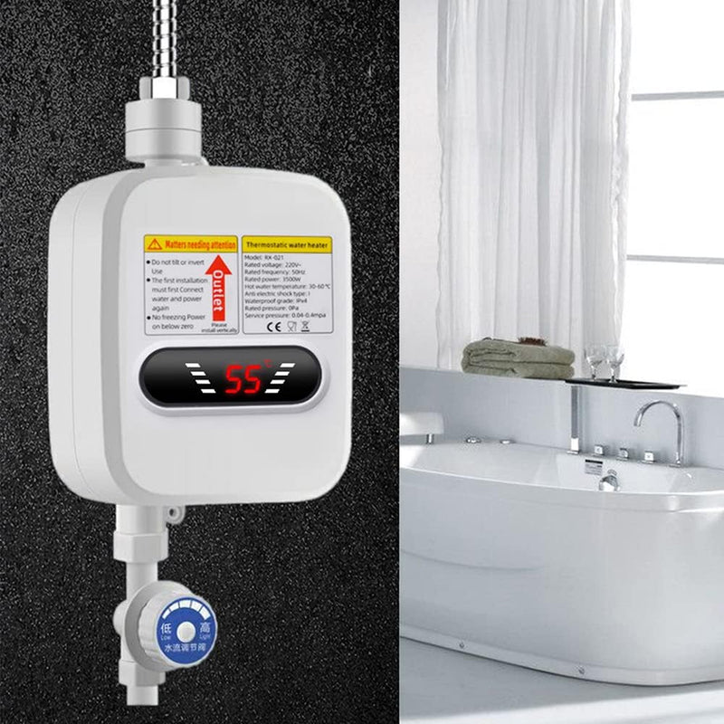 Electric Instant Water Heater Shower Thermostat Heater Fast Heating With LCD Digital Display