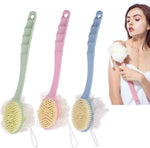 2in1 Bristles Scrubber With Long Handle Bath Brush