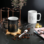 Mr & Mrs Mugs with Stand Set