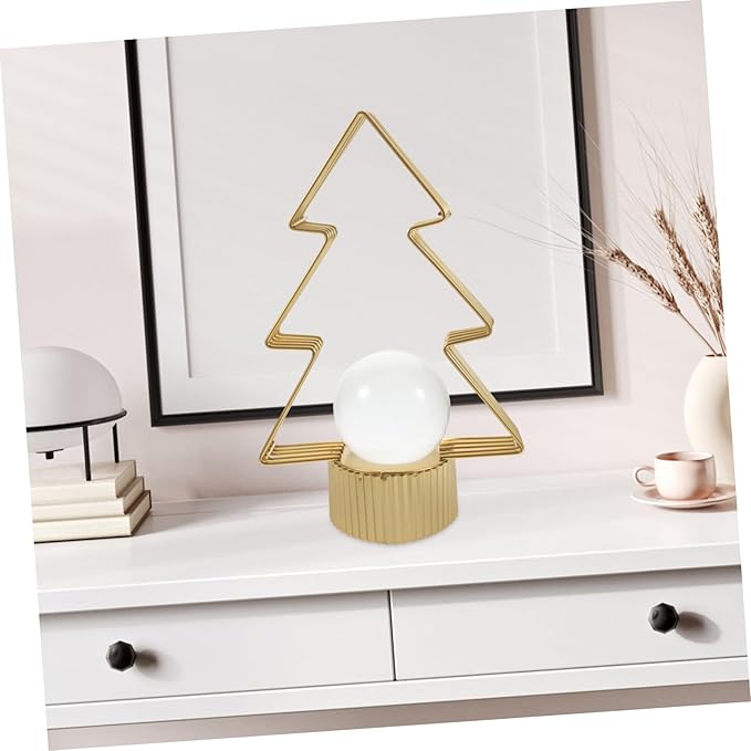 Luxury Christmas Tree Shape Metal Ornament With Crystal Ball Unique Design For Table Decor