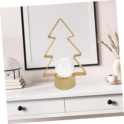 Luxury Christmas Tree Shape Metal Ornament With Crystal Ball Unique Design For Table Decor