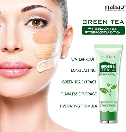 Maliao Green Tea Whitening Moist Skin Waterproof Foundation 80g