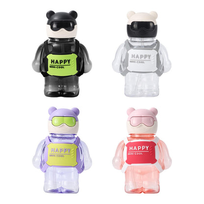 Cute Happy Mini Cool Water Bottle With Straw