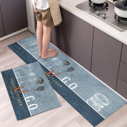 Set Of 2 Anti Slip Floor Mat Washable