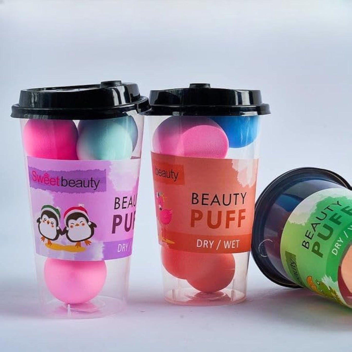 Sweet Beauty Beauty Puff Dry Wet Glass Blender Sponge 4Pcs Set