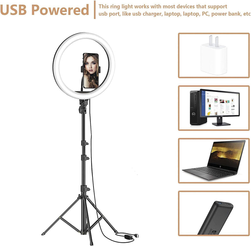 26cm Selfie LED Ring Light with 7ft Tripod Stand