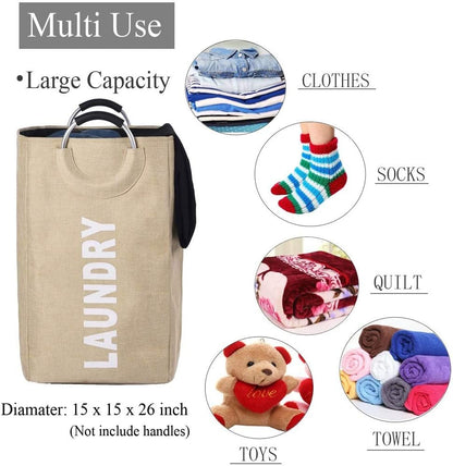 Portable Folding Laundry Waterproof Basket With Handle