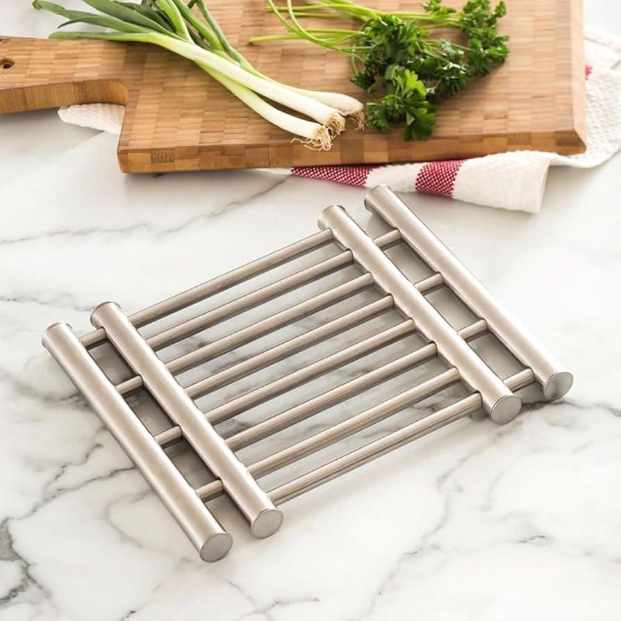 Stainless Steel Expandable Hot Pot Rack Stand for Kitchen Dinning Table