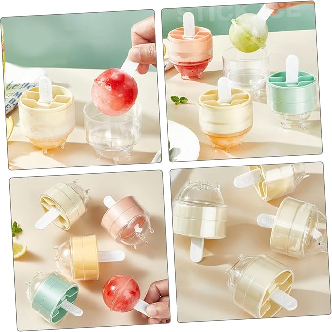 Popsicles Ice Ball Mold Easy Demolding Lollipop Ice Ball Making Mold Pack Of 4