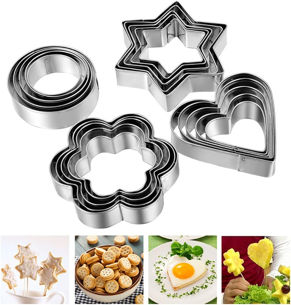 Stainless Steel Biscuit Cookie Cutter DIY Mold 12Pcs Set