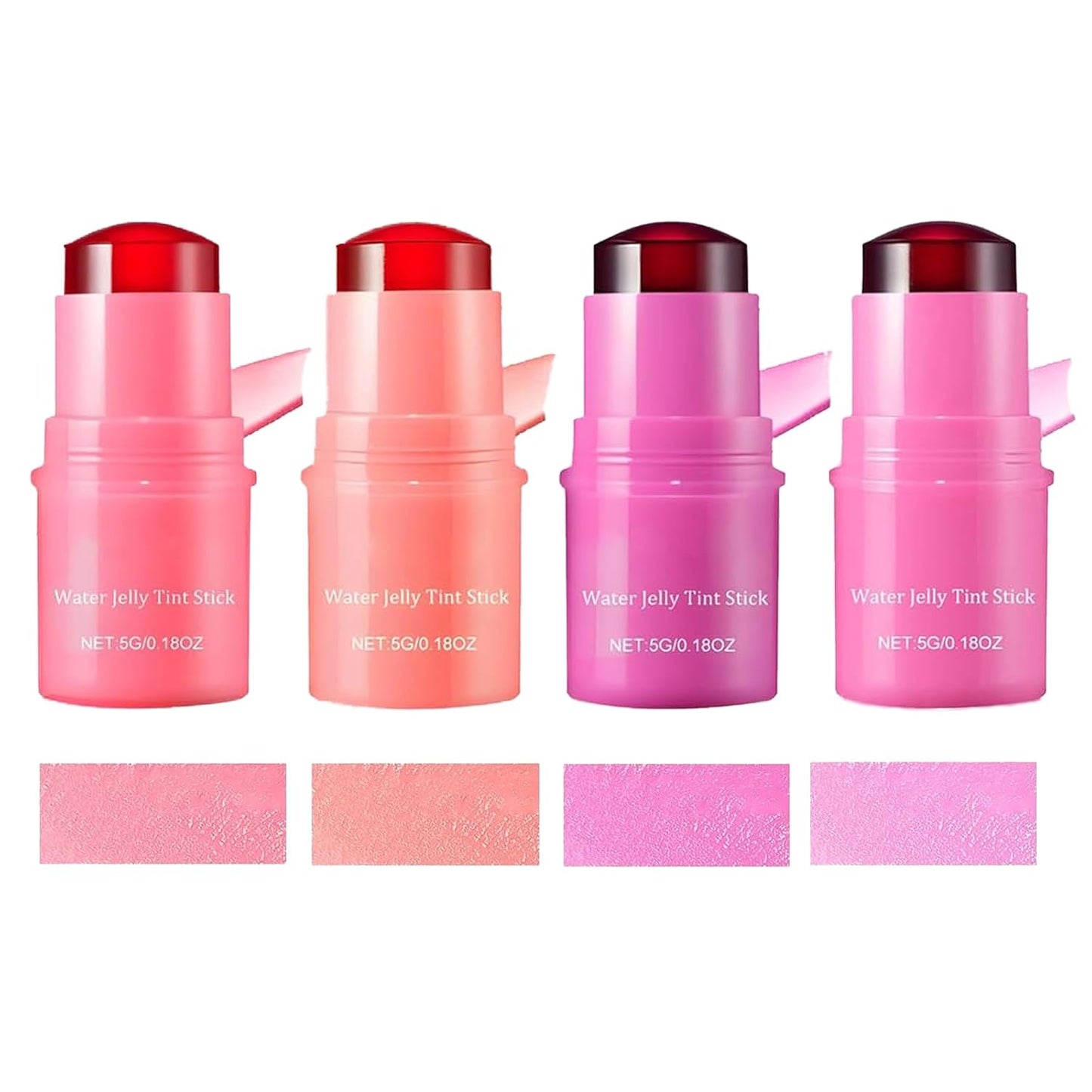 Water Jelly Tint Lip Cheek Blush Stain Pack Of 4Pcs