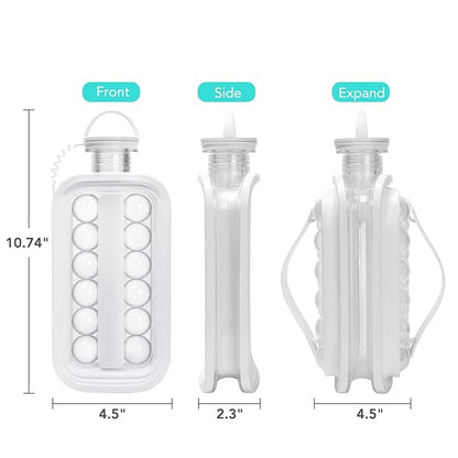 Portable 2in1 Ball Maker Ice Cube Maker & Water Bottle