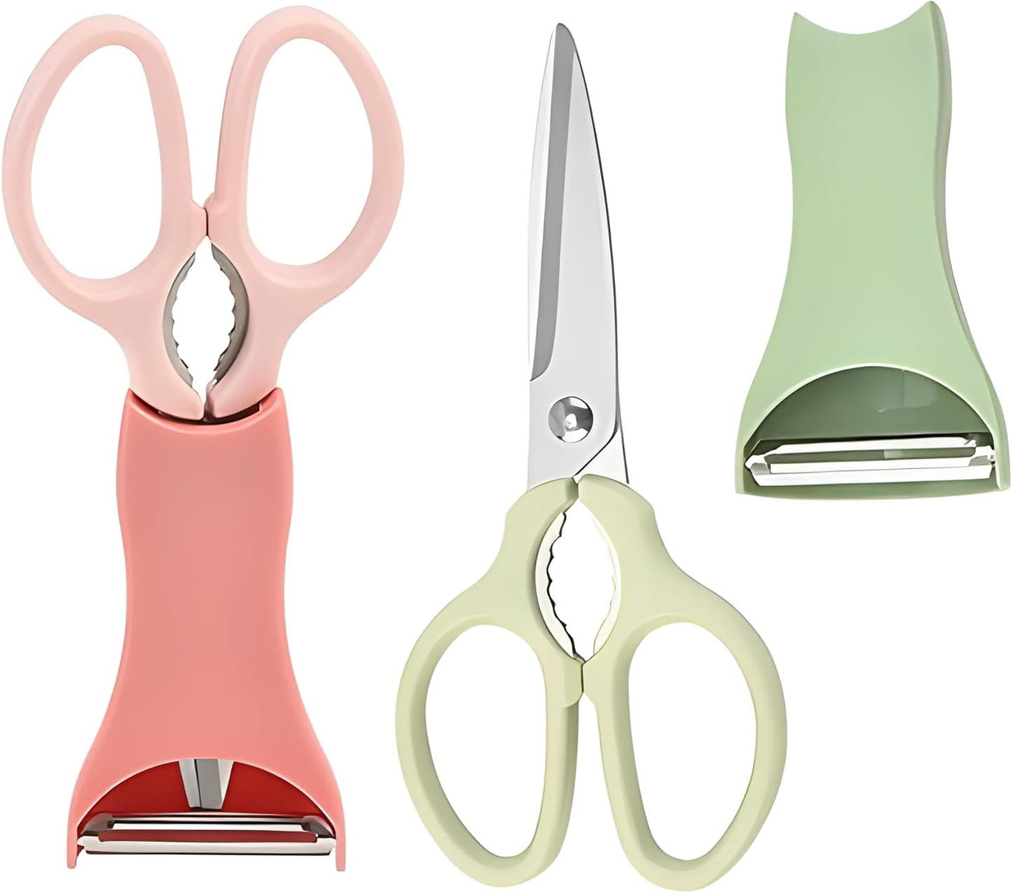 Multipurpose 2in1 Peeler And Scissors Set Kitchen Tool