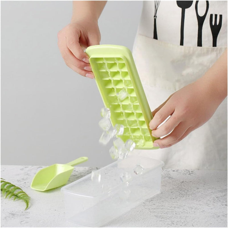 Ice Mold Tray With Ice Storage Box Cover Lid