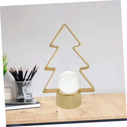 Luxury Christmas Tree Shape Metal Ornament With Crystal Ball Unique Design For Table Decor