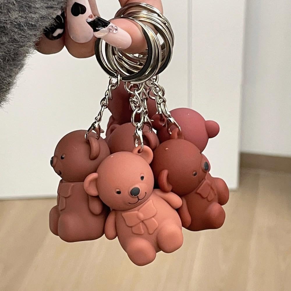 Mocoallure Korean Bear Key Chain Matte Lipgloss 6Pcs Set