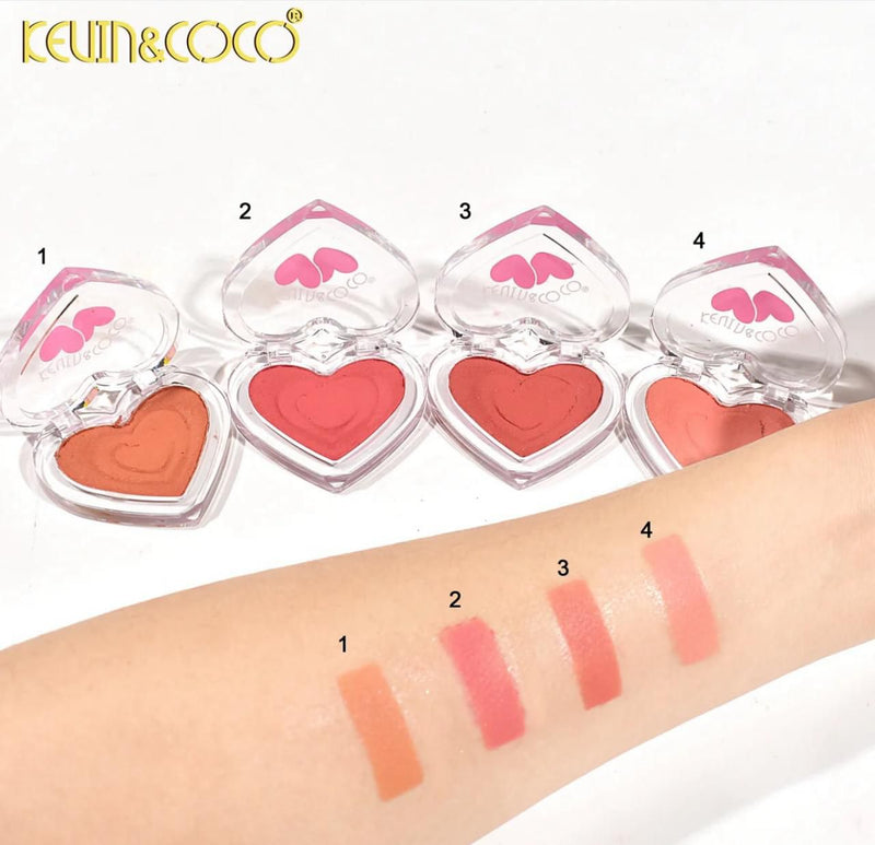 Kevin & Coco 4 Color Heart Shape Airy Mousse Blush Set Pack of 4