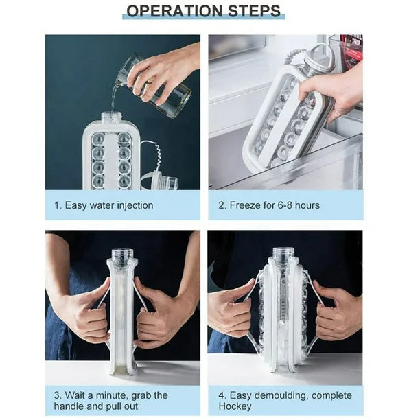 Portable 2in1 Ball Maker Ice Cube Maker & Water Bottle