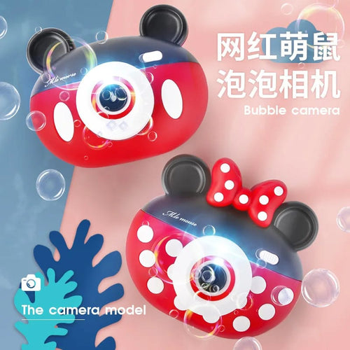 Light Up Toys LED Micky Bubble Machine Mini Mouse Camera Bubble Summer Outdoor Gift Toy Bubble Blower Baby Toys