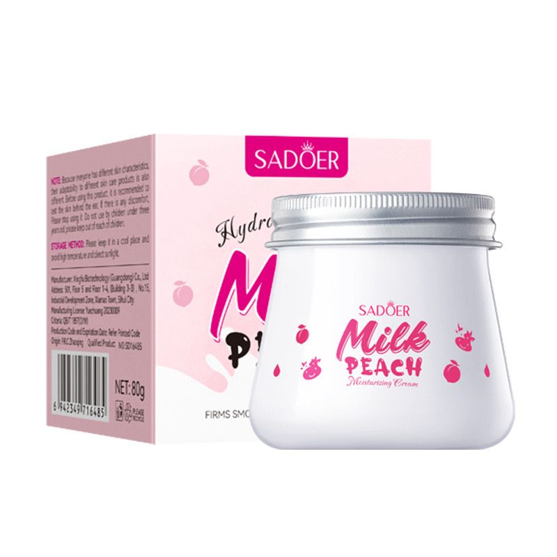 SADOER Milk Peach Natural Organic Milk Moisturizing Facial Cream Whitening Brightening Smooth Beauty Face Cream
