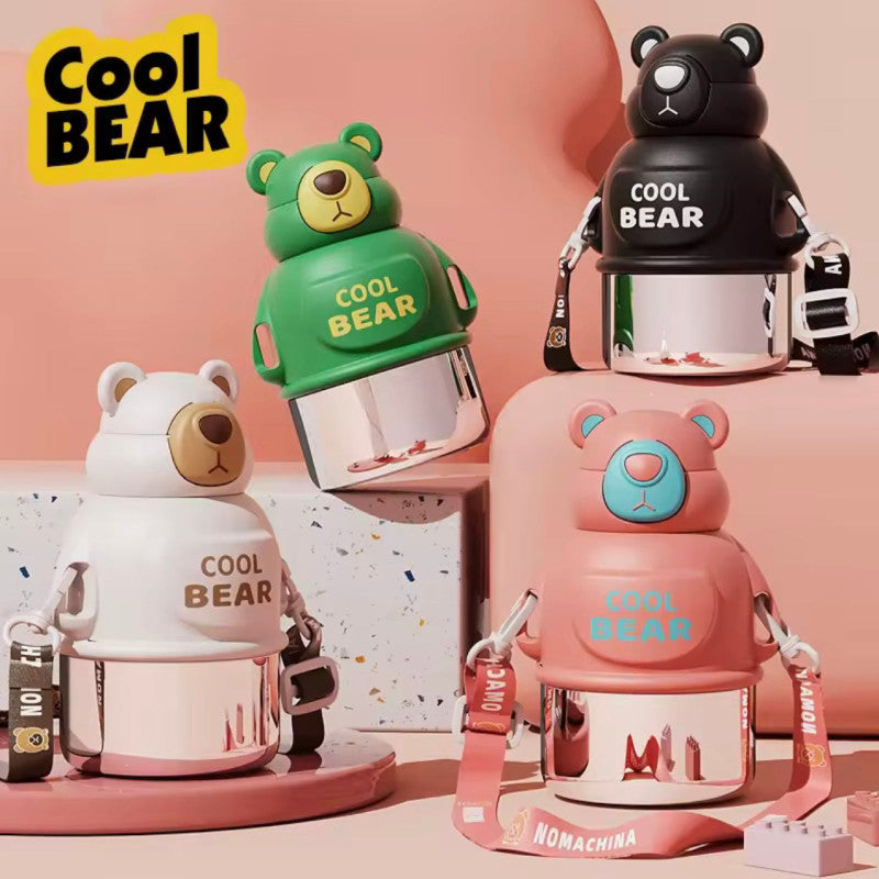 Cute Bear Shape Water Bottle Thermos Kids Water Bottle 800ml