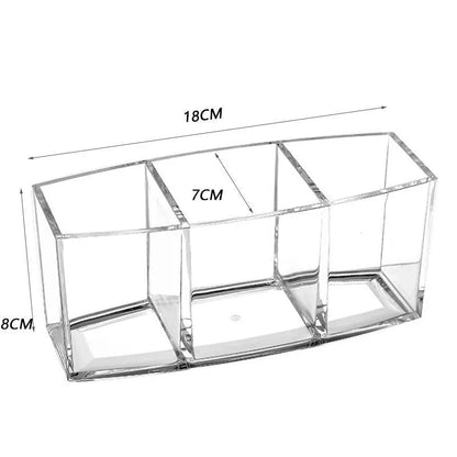 Clear Acrylic 3 Grid Makeup Box Organizer Storage Lipstick Nail Polish Display Stand Holder Cosmetic Jewelry Case Tools Box