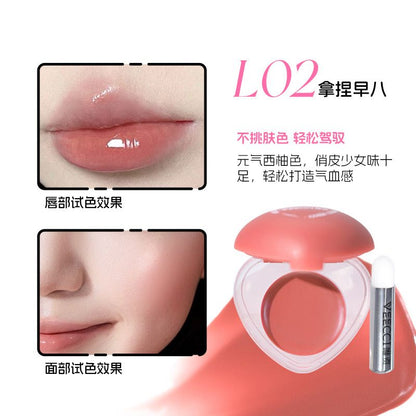 Romantic Rain Heart Shape 2in1 Blusher & Lip Mud 4Pcs Set