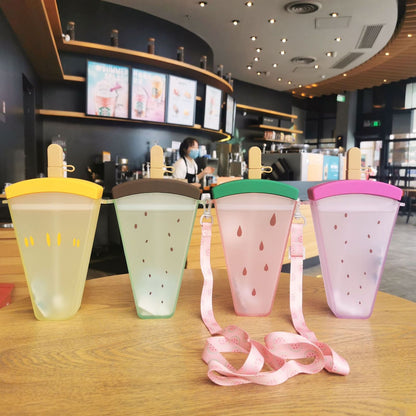 Cute Ice Cream Bottle With Straw 320ml