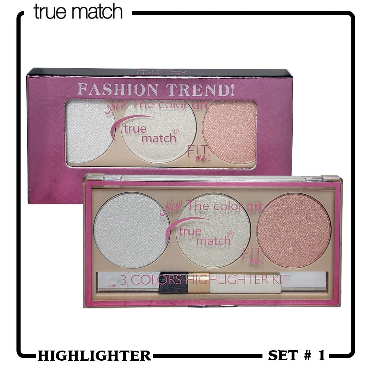 True Match Fit Me Fashion Trend The Color Art 3 Color Highlighter Palette