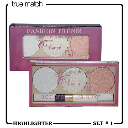 True Match Fit Me Fashion Trend The Color Art 3 Color Highlighter Palette