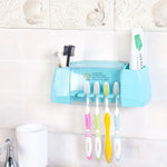 Multifunctional Wall Mounted Toothbrush Holder 5 Toothbrush Holding Slot Toothbrush Storage Rack Organizer