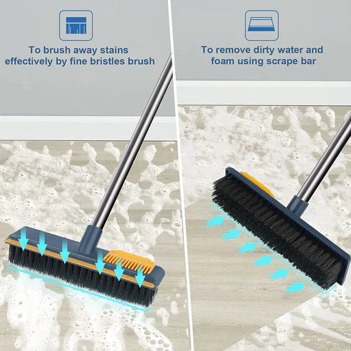 2 in 1 Brush And Wiper Floor Cleaner Scrub Brush