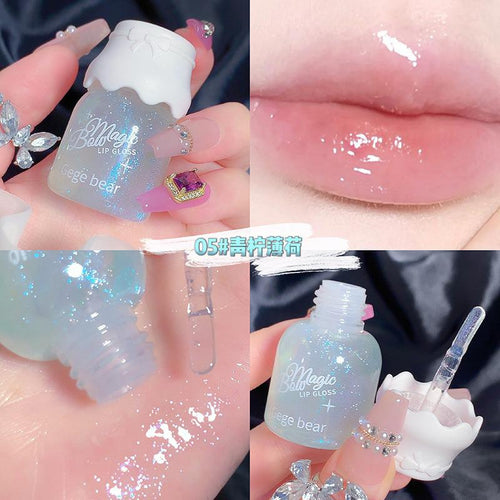 Gege Bear Cute Lip Plumper Oil Glitter Lip Gloss