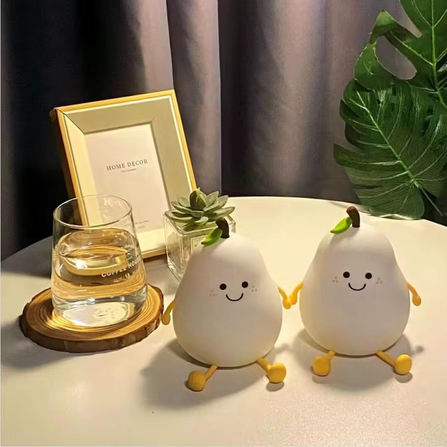 USB Rechargeable Cute Pear Silicon LED Lamp Light