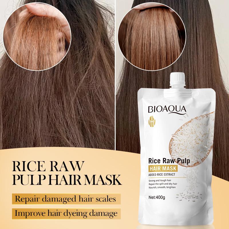 Bioaqua Rice Raw Pulp Hair Mask 400g