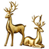 Nordic Luxury Resin Deers Statue Ornament 2Pcs Set Fiber Material