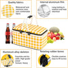 Multipurpose Portable Foldable Large Capacity Insulated Picnic Basket Bag Aluminum Cooler Bag For Outdoor Camping Travel