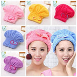 Hair Drying Hat Spa Towel Turban Cap Cute Bowknot Coral Velvet Micro-fiber