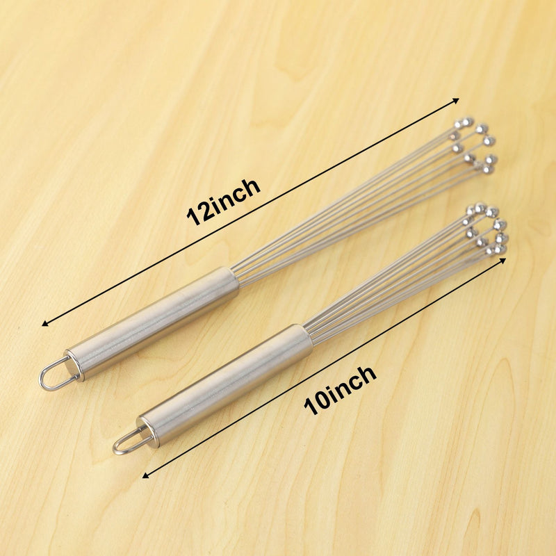 Stainless Steel Ball Whisk Egg Beater Milk Frother