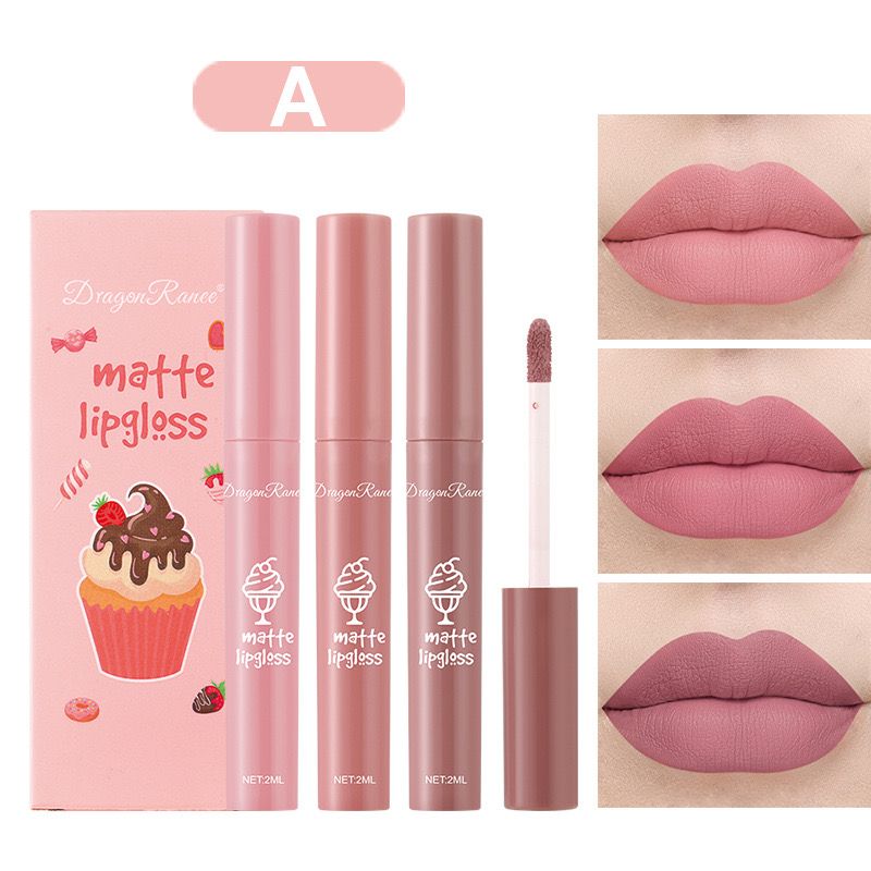 Dragon Ranee Nude Matte Lipgloss 3Pcs Set