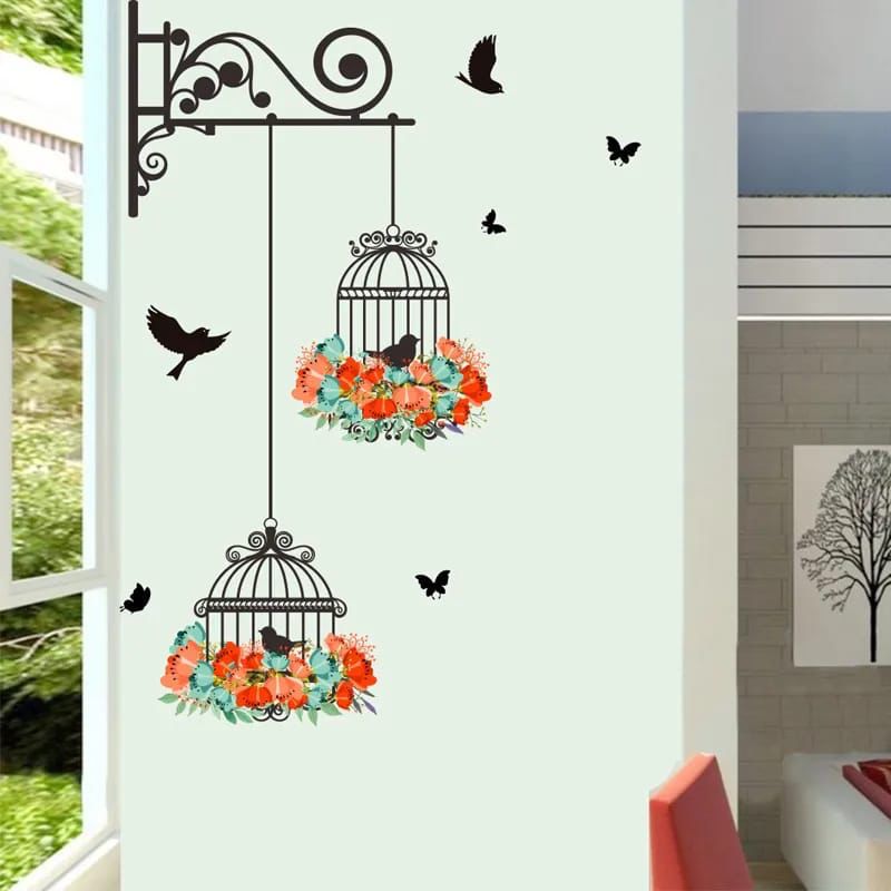 Bird Cage Wall Sticker Wallpaper