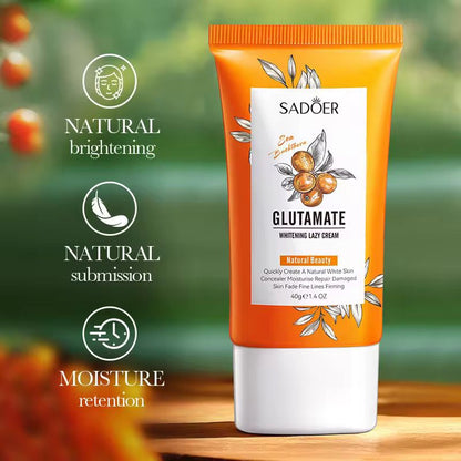 SADOER Face Cream Lotion Sea Buckthorn Glutamate Nourishing Tender Smooth Brightening Lazy Tone Up Cream