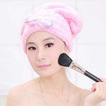 Hair Drying Hat Spa Towel Turban Cap Cute Bowknot Coral Velvet Micro-fiber