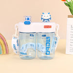 Cartoon Design Head Dual Water Bottle With Adjustable Strap