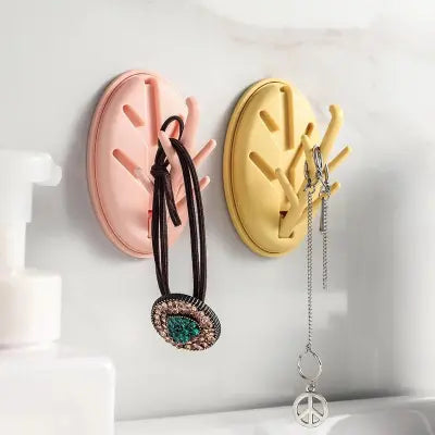 Multipurpose Wall Mounted Foldable Leaf Shape Branch Jewelry Key Holder