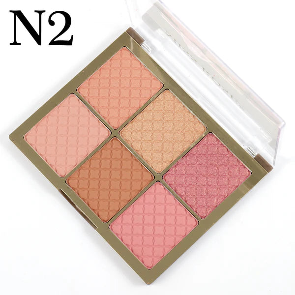 Miss Rose 6 Color Square Face Palette All In One