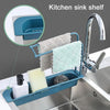 Telescopic Sink Holder Adjustable Drainer Sink Tray Sponge Soap Holder With Dish Cloth Hanger Sink Organizer