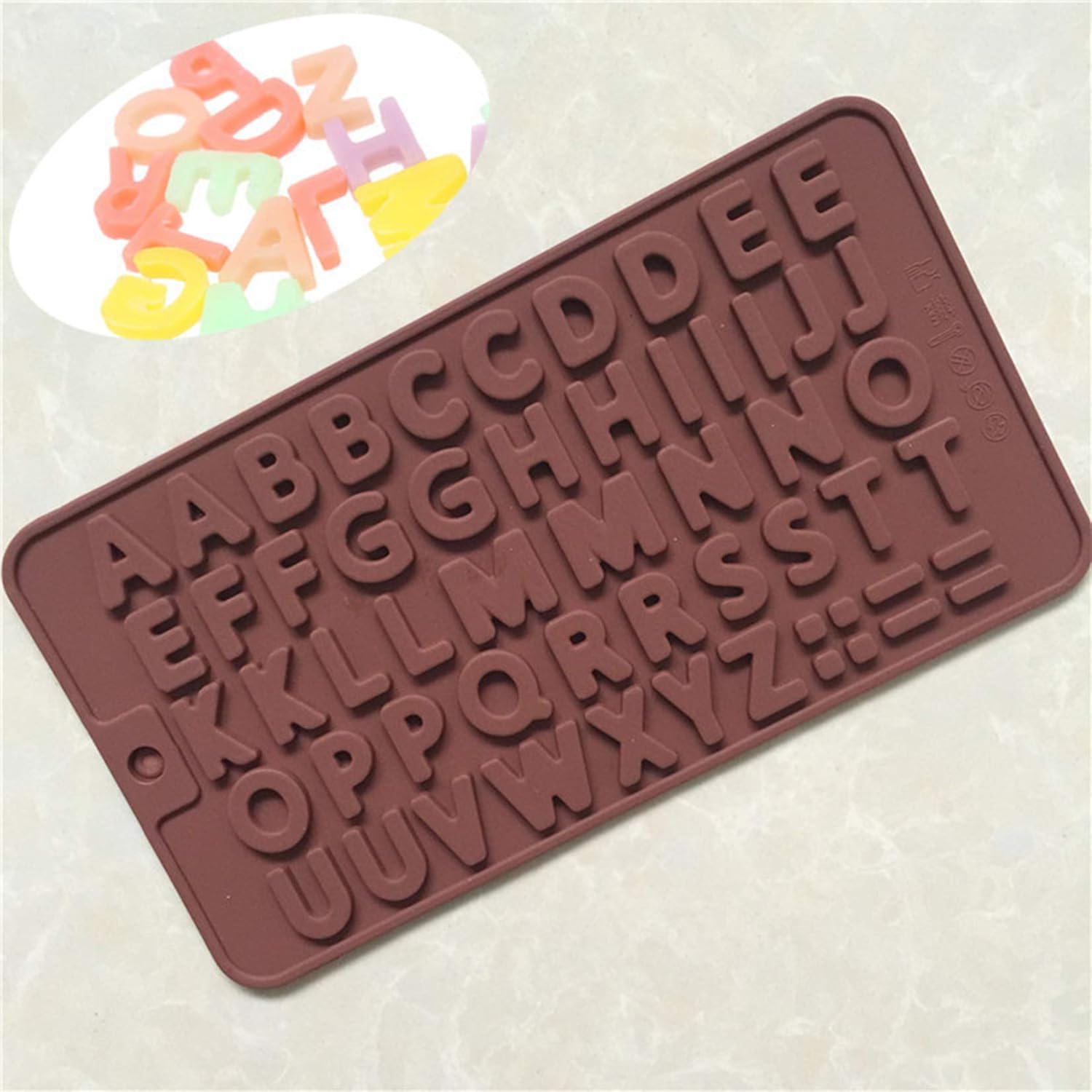 Silicone A to Z Alphabet Mold 52 Cavity